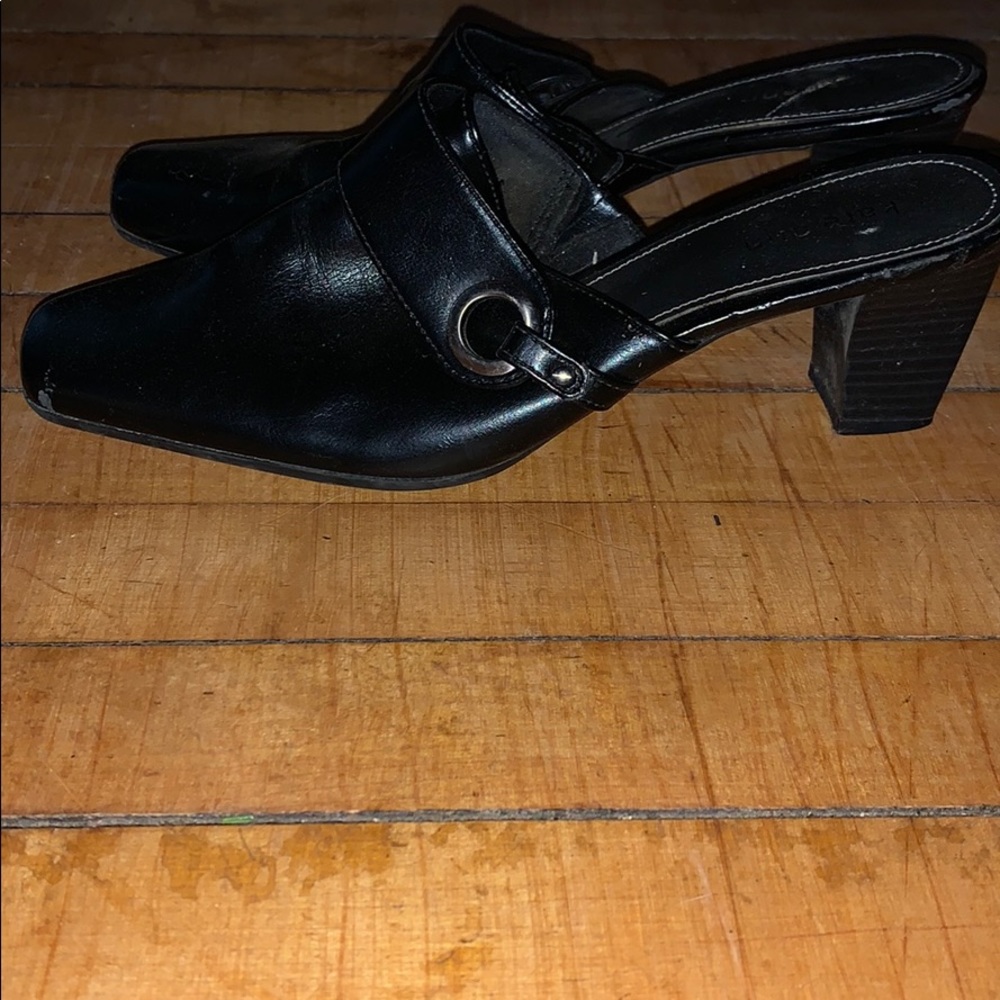 Kate Ann open back black heels🖤